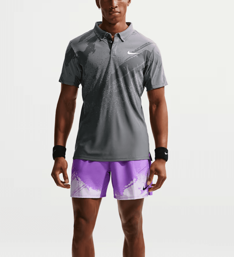 تی شرت تنیس مردانه نایک Nike Slam RG Dri-FIT ADV -خاکستری/سفید — تصویر ۳
