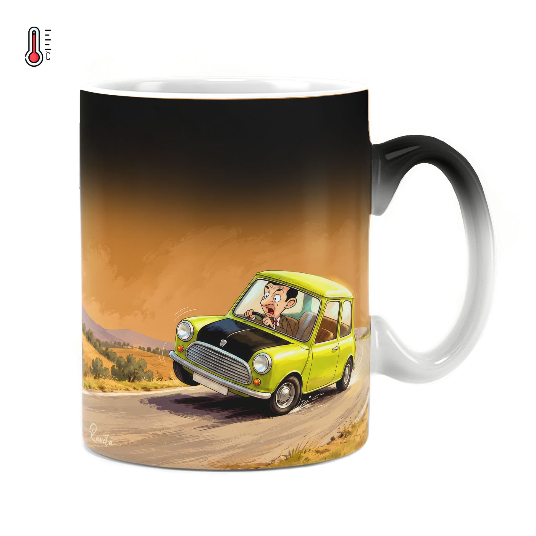 ماگ حرارتی راویتا طرح مستر بین و مینی کوپر- Mr Bean & Mini Cooper کد 3943