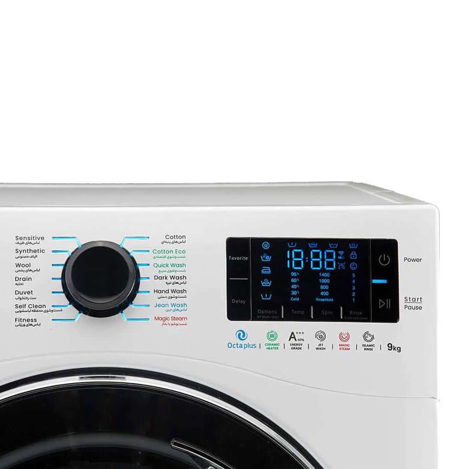 ماشین لباسشویی 9 کیلویی اسنوا سری اکتا پلاس مدل SWM-E92W و SWM-E92S — تصویر ۷