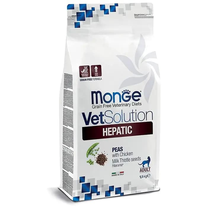 غذای خشک گربه بالغ مونژه مدل VetSolution Hepatic وزن ۱.۵ کیلوگرم