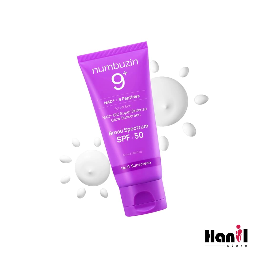 اسنس ضدآفتاب جوانساز نامبوزین شماره ۹ حاوی پپتاید و NAD+ با SPF50+ حجم ۵۰ میلیلیتر