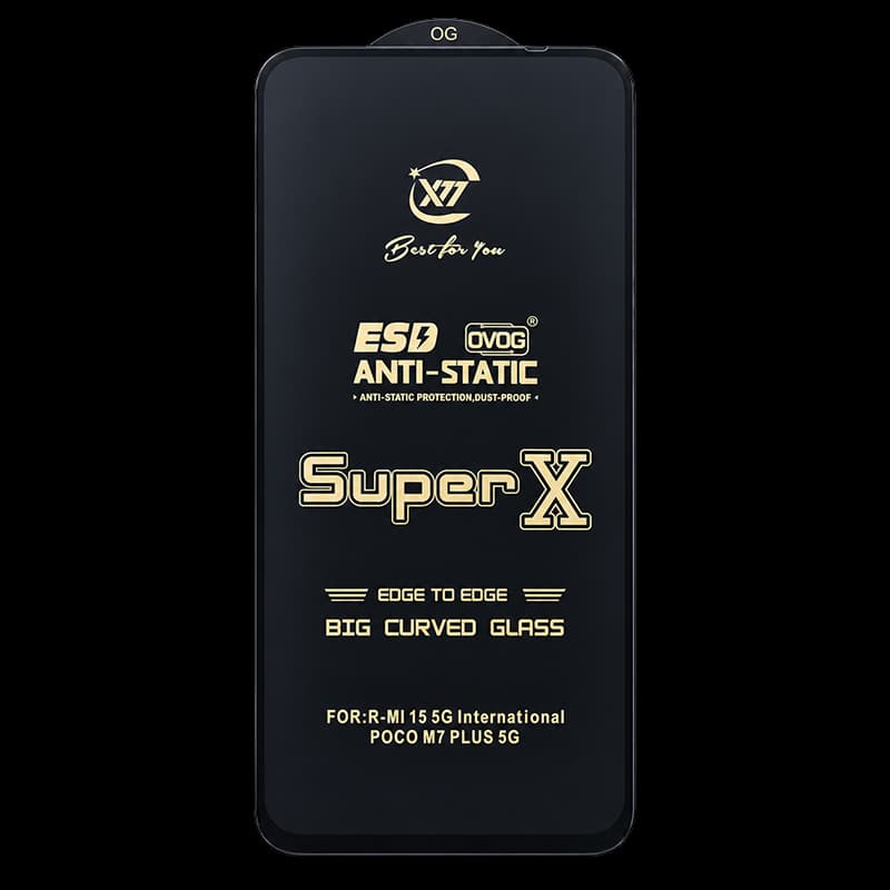 گلس OG Super X ESD برای Redmi 15 5G و POCO M7 Plus 5G | فول کاور 9H