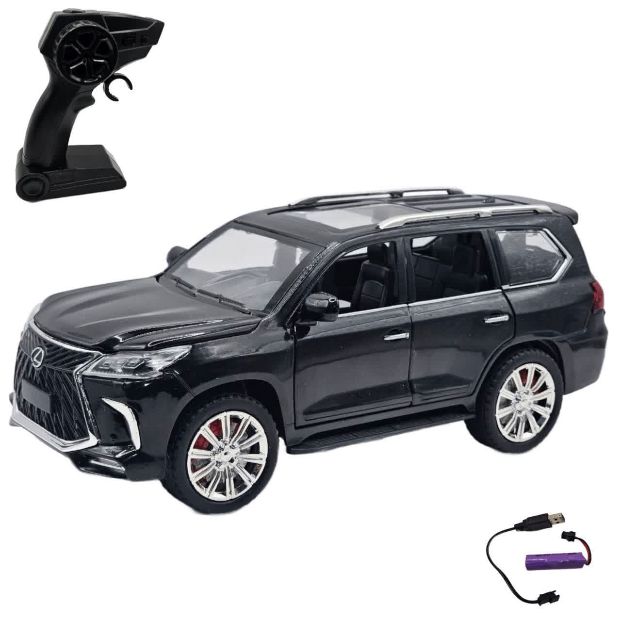 ماشین بازی کنترلی ناب سل مدل لکسوس شارژی فلزی چراغدار طرح چه ژی LEXUS570 Rechargeable Metal Off-Road Light1:24 SCALE 2.4GHZ — تصویر ۲