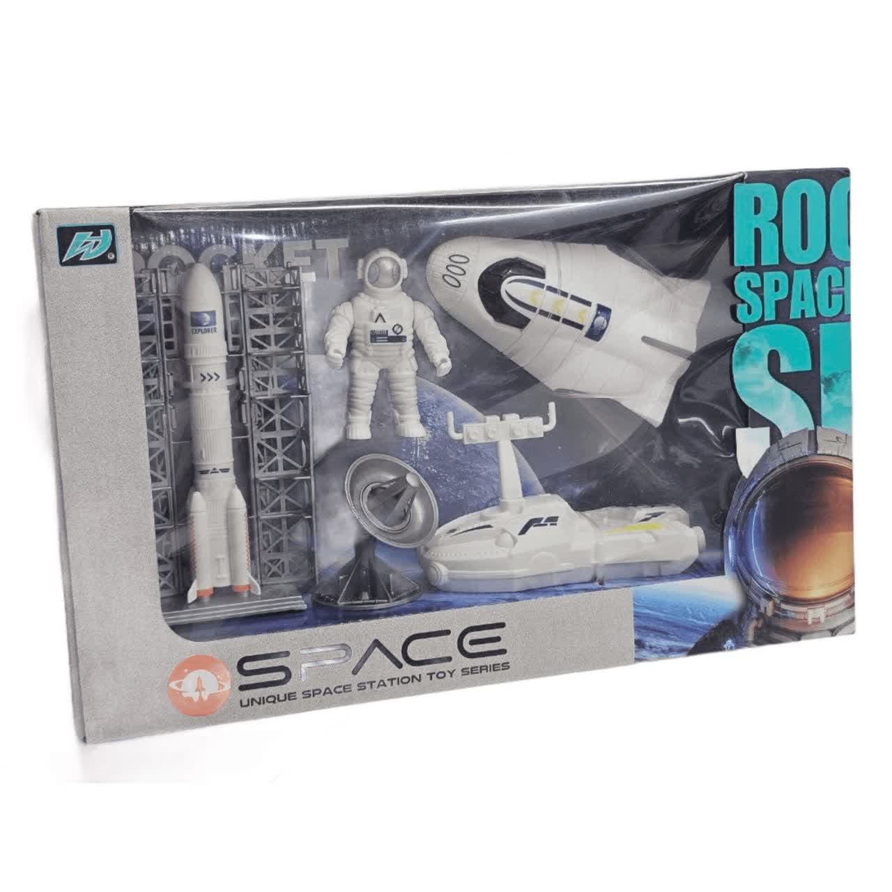 اسباب بازی ناب سل مدل آدم فضایی ، سفینه فضایی ، ماهواره و سکوی پرتاب موشک کد SPACE CRAFT مجموعه 5 عددی — تصویر ۲