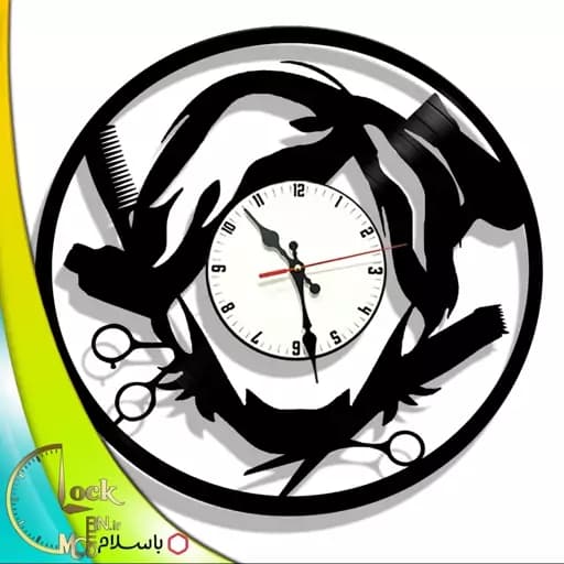 ساعت دیواری طرح آرایشگاه کد 500 فیلبندشاپ مدل 838686