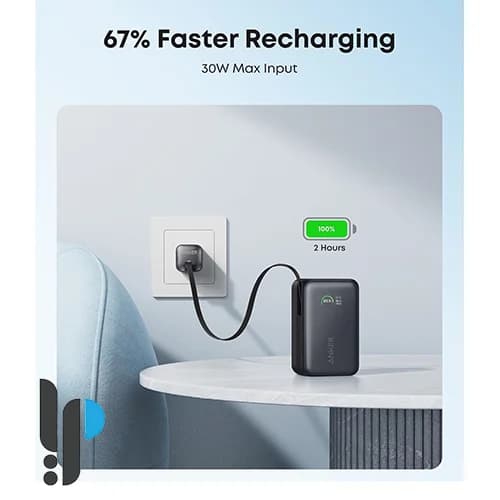 پاور بانک 45 وات انکر مدل Anker Nano A1638 ظرفیت 10000 میلی آمپر به همراه کابل Type-C — تصویر ۳