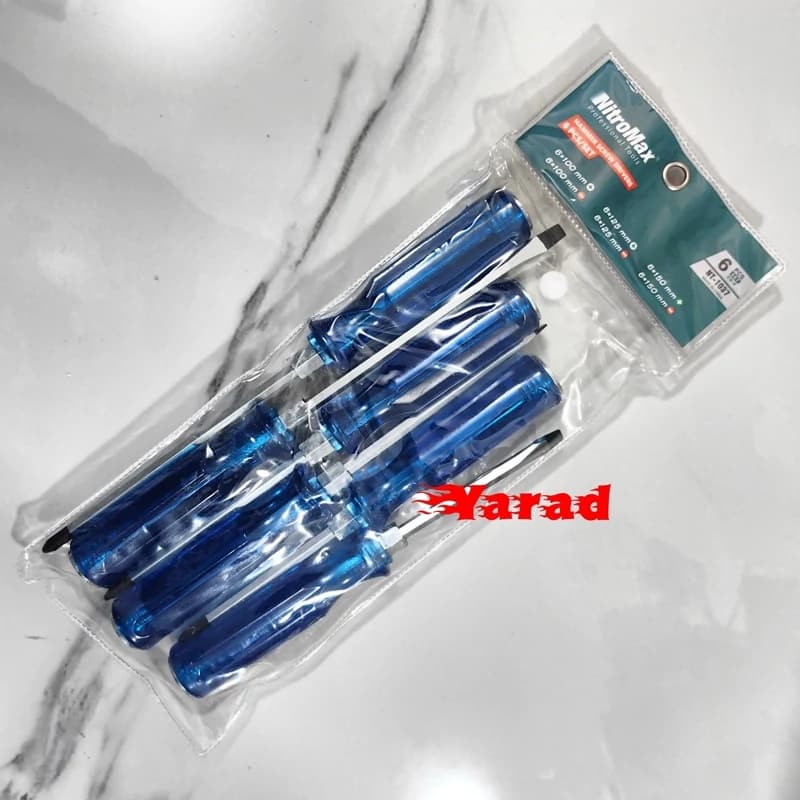 پیچ گوشتی 6 عددی ضربه ای آچار خور نیترومکس