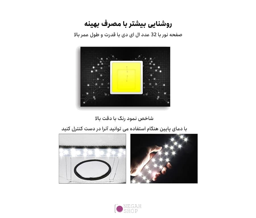 پنل نور ال ای دی 15 وات مخصوص اتاق نور 40 سانت Puluz PU5211 — تصویر ۵