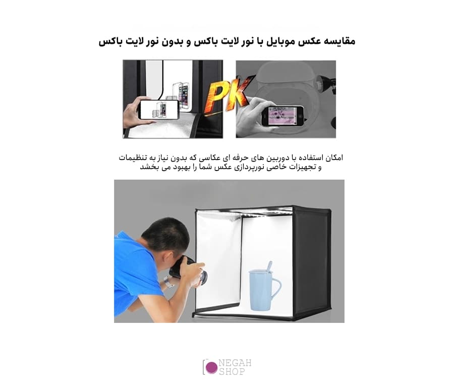 پنل نور ال ای دی 15 وات مخصوص اتاق نور 40 سانت Puluz PU5211 — تصویر ۸
