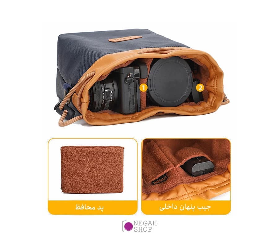 کیف محافظ دوربین و لنز S C Cotton سایز مدیوم — تصویر ۲