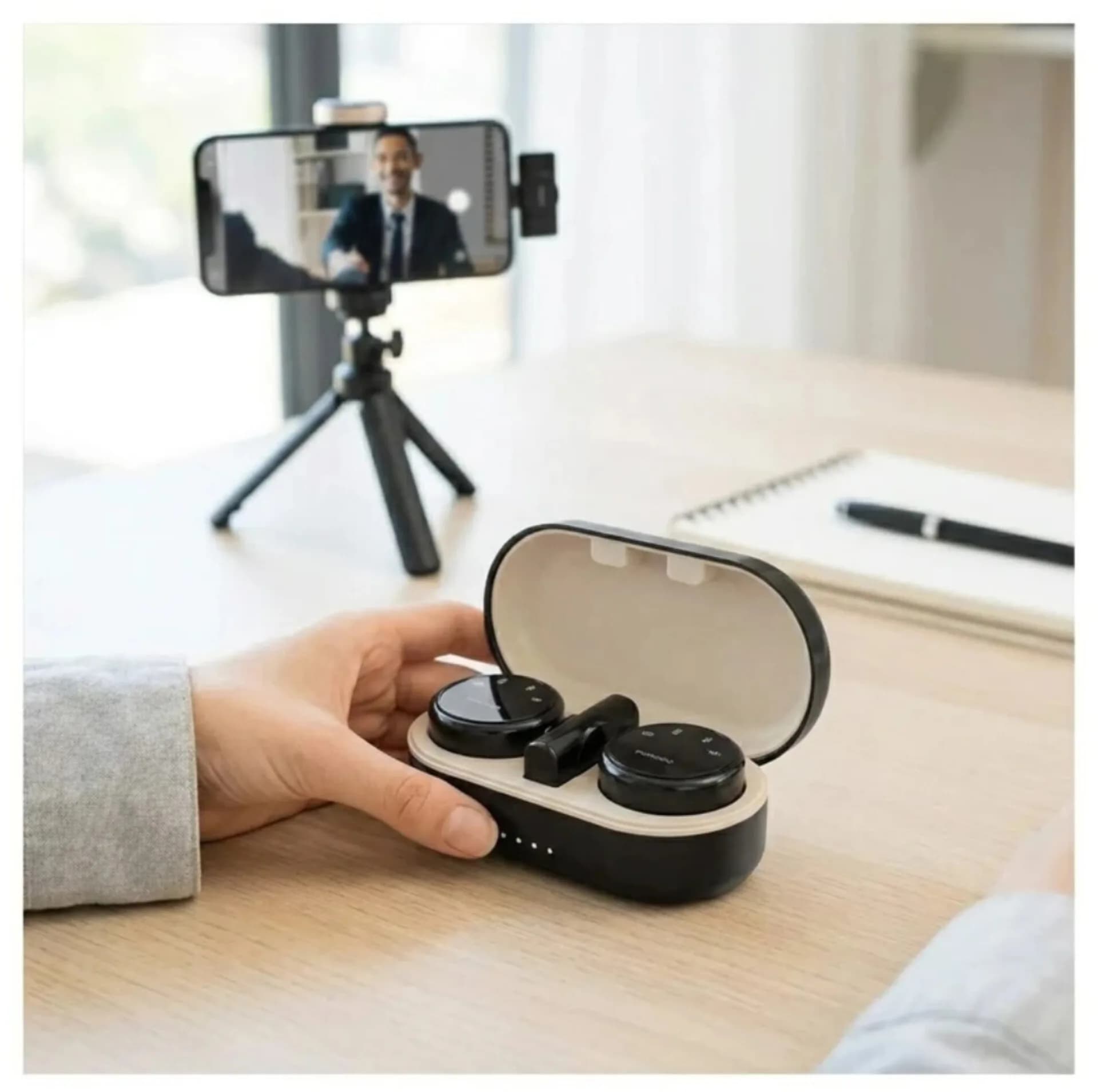 میکروفون حرفهای بیسیم پرودو مدل PD-WMDMIC-BK New Pack، با درگاه USB Type C و فیلتر برش فرکانسهای پایین — تصویر ۳