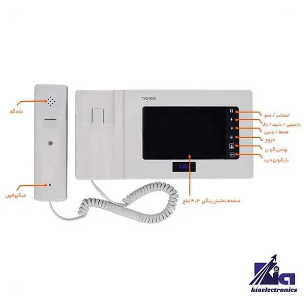 پکیج آیفون تصویری دو واحدی تابا TVD-1035 با پنل کارتی CR1860 — تصویر ۳