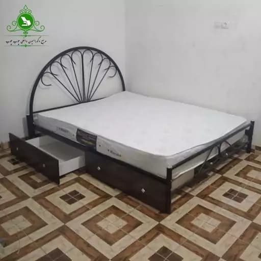 تخت خواب دو نفره مدل طاووسی با کشو مبلمان فرنا مدل 1145408