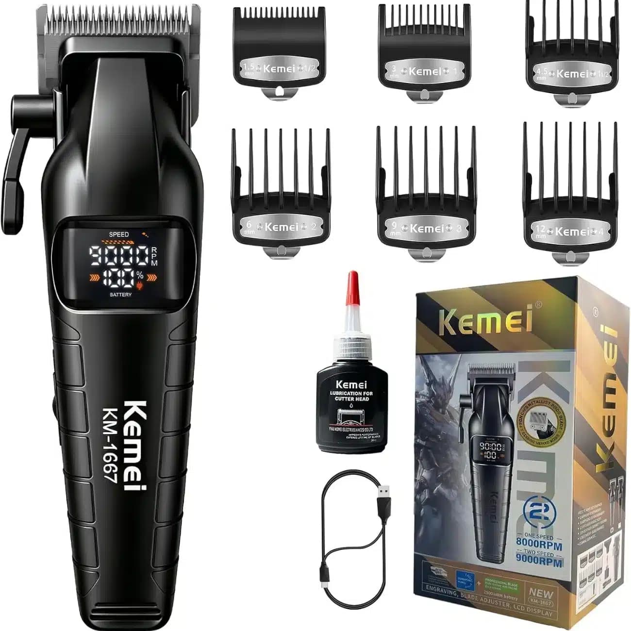 ماشین اصلاح سر و صورت کمی Kemei مدل KM-1667 شارژی — تصویر ۳