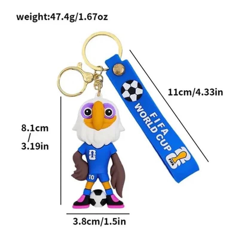 جاکلیدی سیلیکونی طرح FIFA World Cup Mascot + بند آویز — تصویر ۳