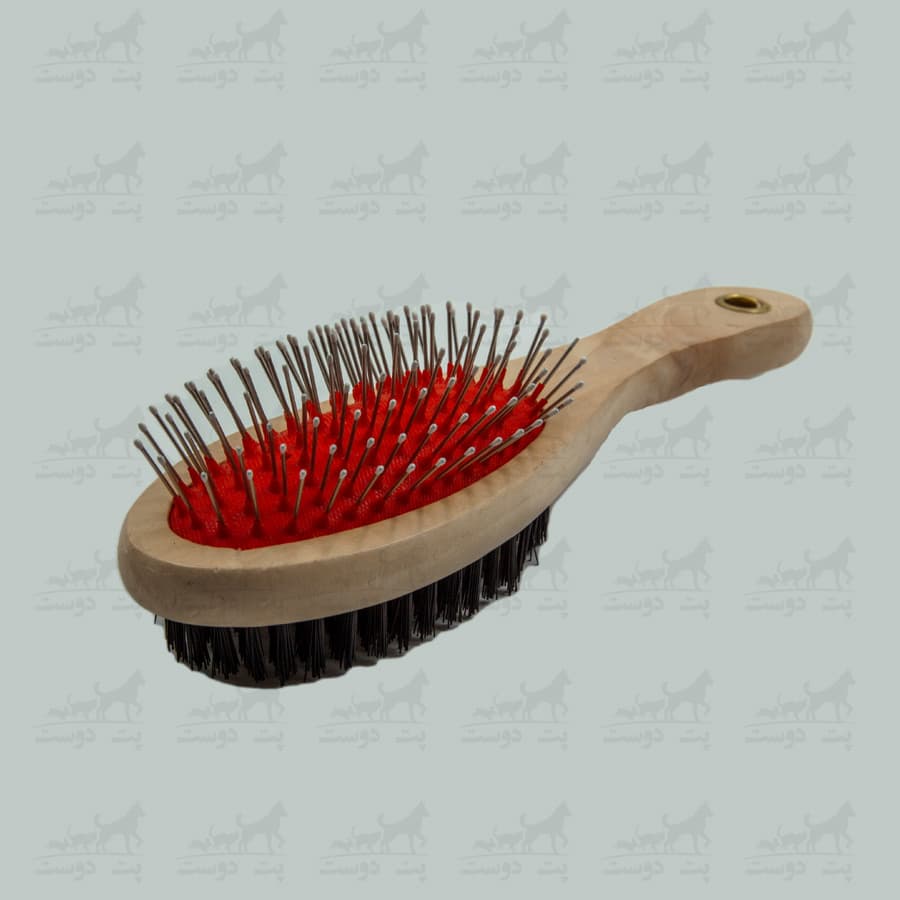 برس دو طرفه دسته چوبی سایز لارج — تصویر ۲