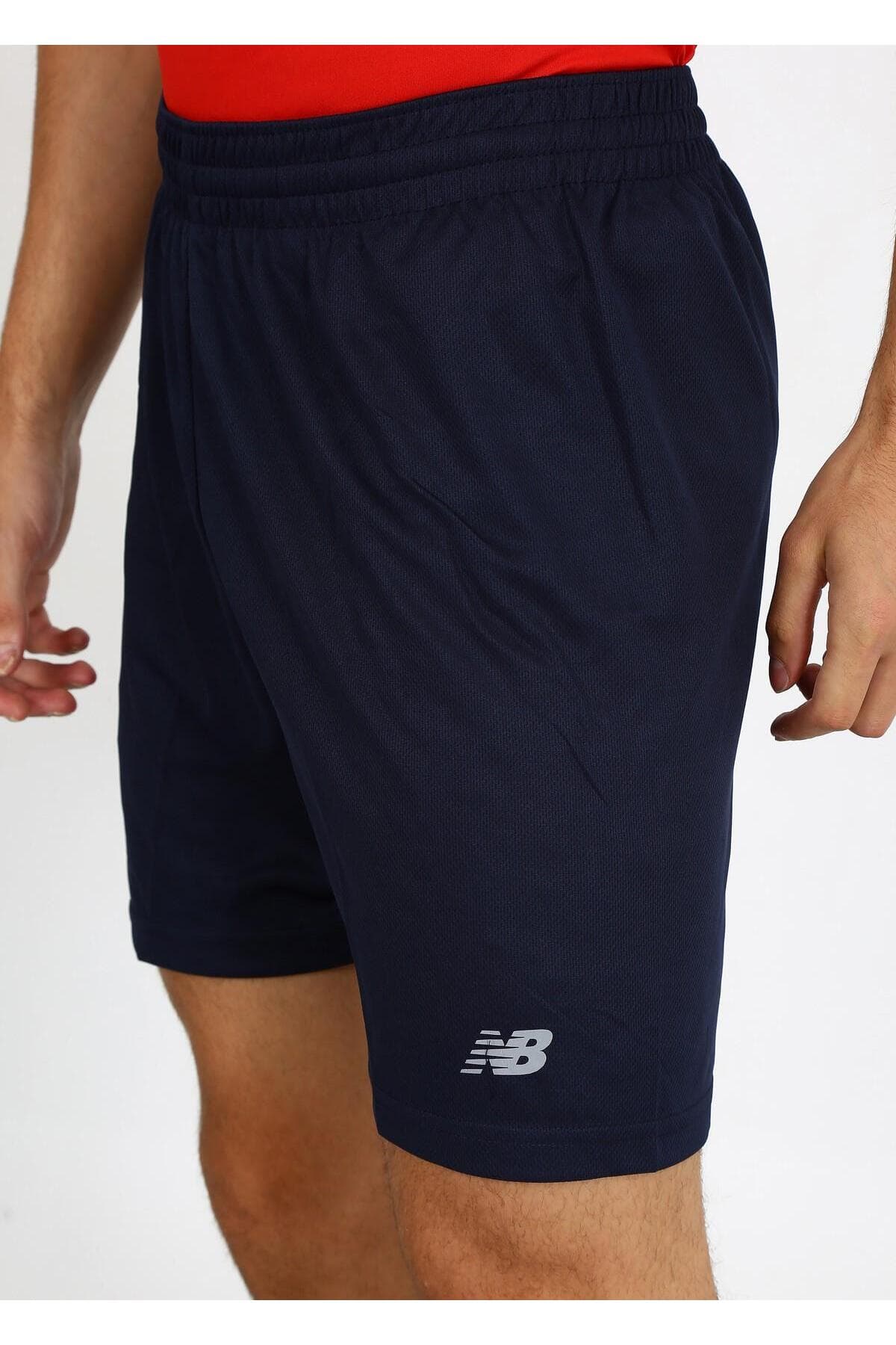 شورت ورزشی نیو بالانس مردانه پارچه آبی اسپرت راسته Regular/رگولار فاق نرمال میانه اسپرت | New Balance NBTM2107 TR — تصویر ۴