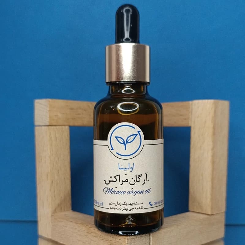 روغن ارگان مراکش خالص و طبیعی اولینا(مراکشی ) جذب سریع وبالا خاصیت ابرسانی عمیق پوست و مو 30ml ارگان