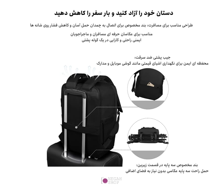 کیف دوربین عکاسی Cwatcun D78 — تصویر ۴