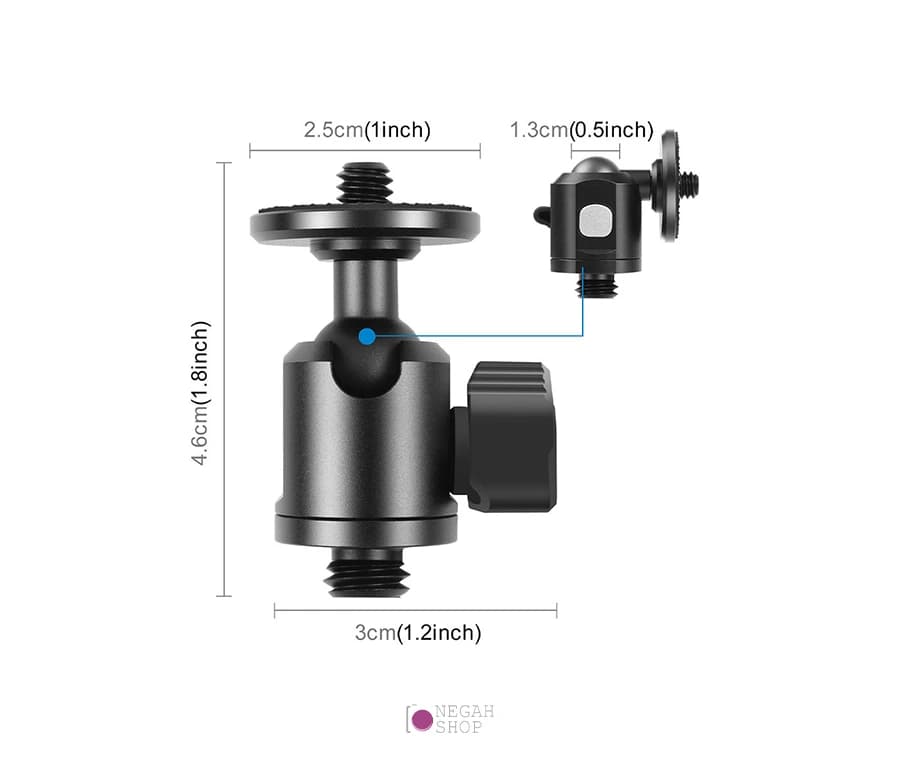 سر سه پایه فلزی پلوز مدل Puluz PU3089B — تصویر ۳