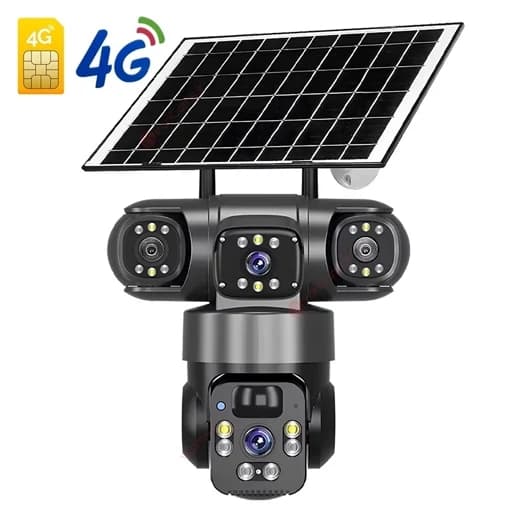 دوربین سیمکارتی خورشیدی 8 مگاپیکسل 3 لنز3تصویر V380 مدل x4 اصلی کیفیت عالی