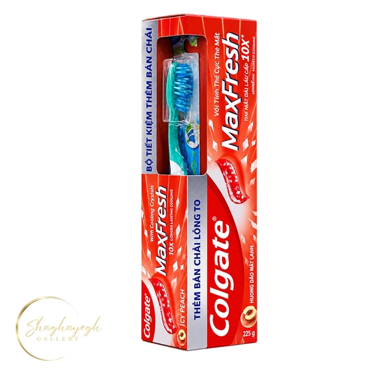 خمیر دندان کلگیت مکس فرش هلو یخی همراه مسواک ۲۲۵ گرم Colgate MaxFresh Icy Peach — تصویر ۲