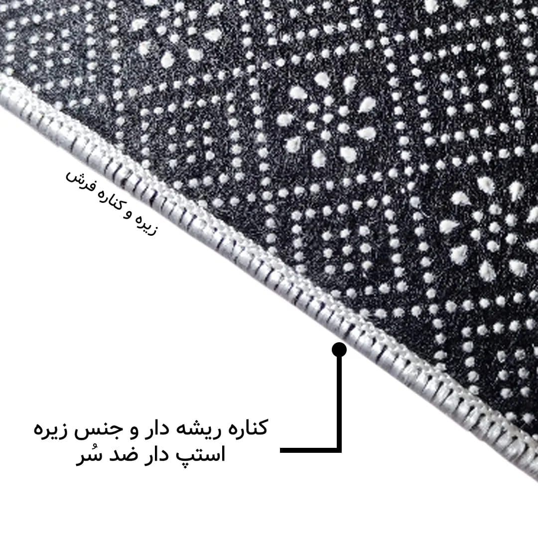 فرشینه مخمل ترک طرح آبستره دودی کد U5-189 — تصویر ۲