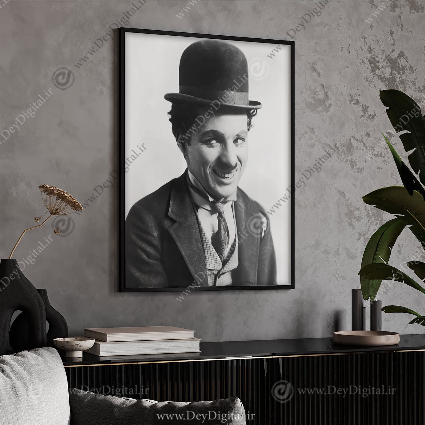 تابلو مشاهیر جهان با تصویر چارلی چاپلین WA-6903