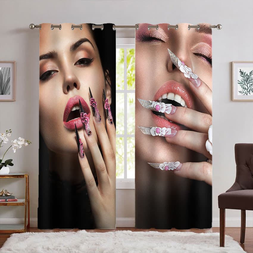 پرده پانچی طرح جدید کاشت ناخن PK-7583