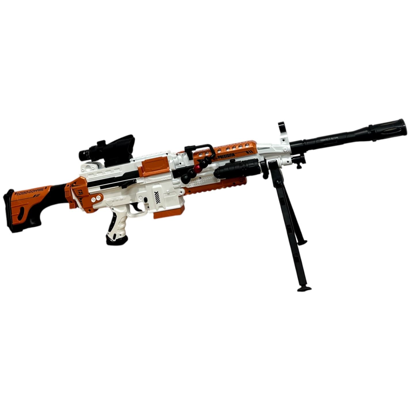 اسباب بازی تفنگ تیر ابری شارژی رگباری M249 نوری دودزا آیتم 903-2 — تصویر ۸