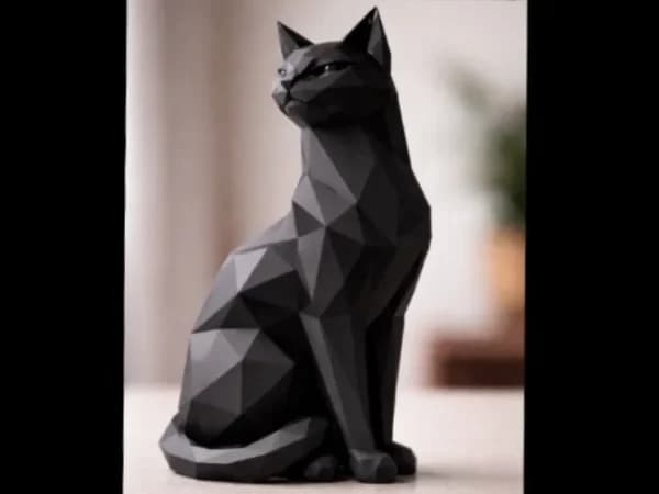 فیگور گربه پولیگونال لوپلی – چاپ سه بعدی سفارشی با کیفیت بالا