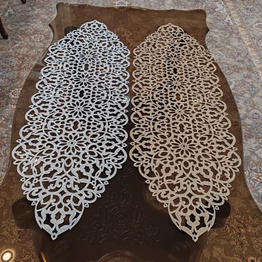 رومیزی سه تکه چرم اکلیلی مدل بهار جدید — تصویر ۵
