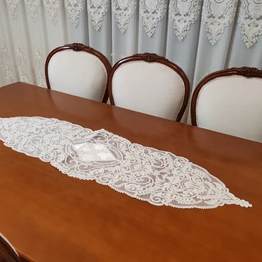 رانر غذاخوری دانتل مخمل 130 سانتی طرح آسنا — تصویر ۴