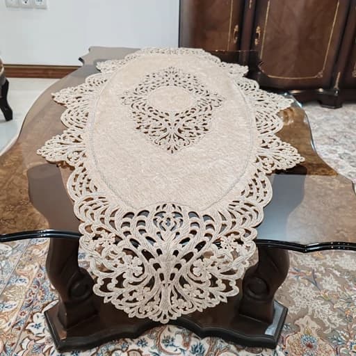 رانر غذاخوری شش و هشت نفره مخمل ملیله دوزی — تصویر ۲