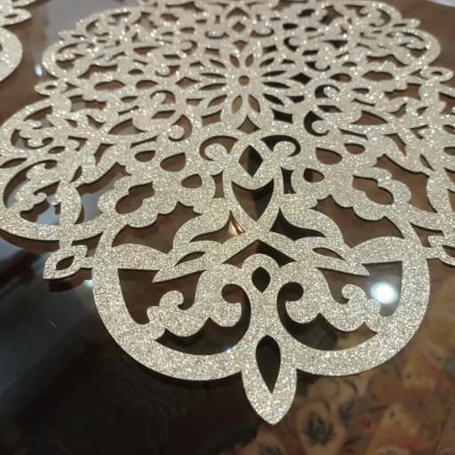 رومیزی بیضی چرم اکلیلی سه تکه مدل بهار درشت جدید — تصویر ۳