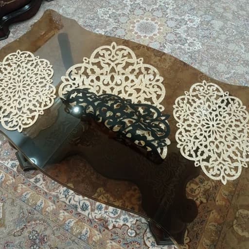 رومیزی بیضی چرم اکلیلی سه تکه مدل بهار درشت جدید — تصویر ۵