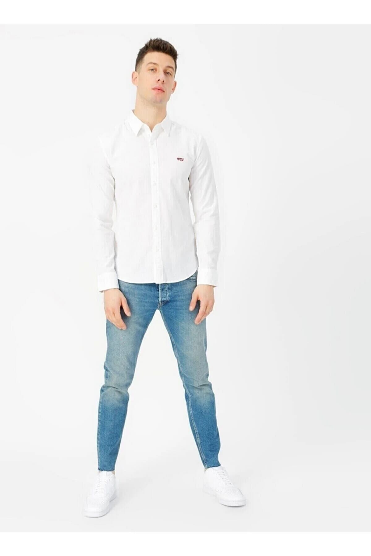 پیراهن لیوایز مردانه پنبه ای سفید راسته Slim Fit/اسلیم فیت Slim/اسلیم فیت Classical/کلاسیک | Levi’s 86625-0002 TR — تصویر ۲