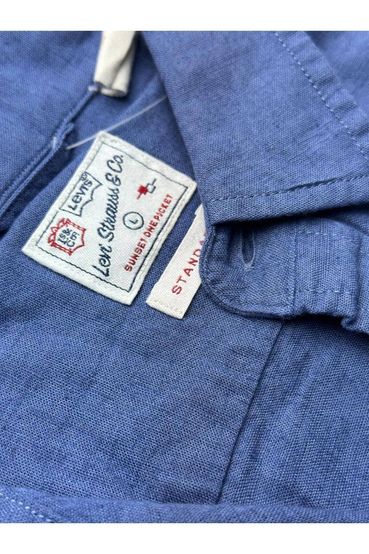 پیراهن لیوایز مردانه کتان پنبه ای آبی راسته Regular/رگولار Daily/روزانه | Levi’s sh-43356 IN — تصویر ۳