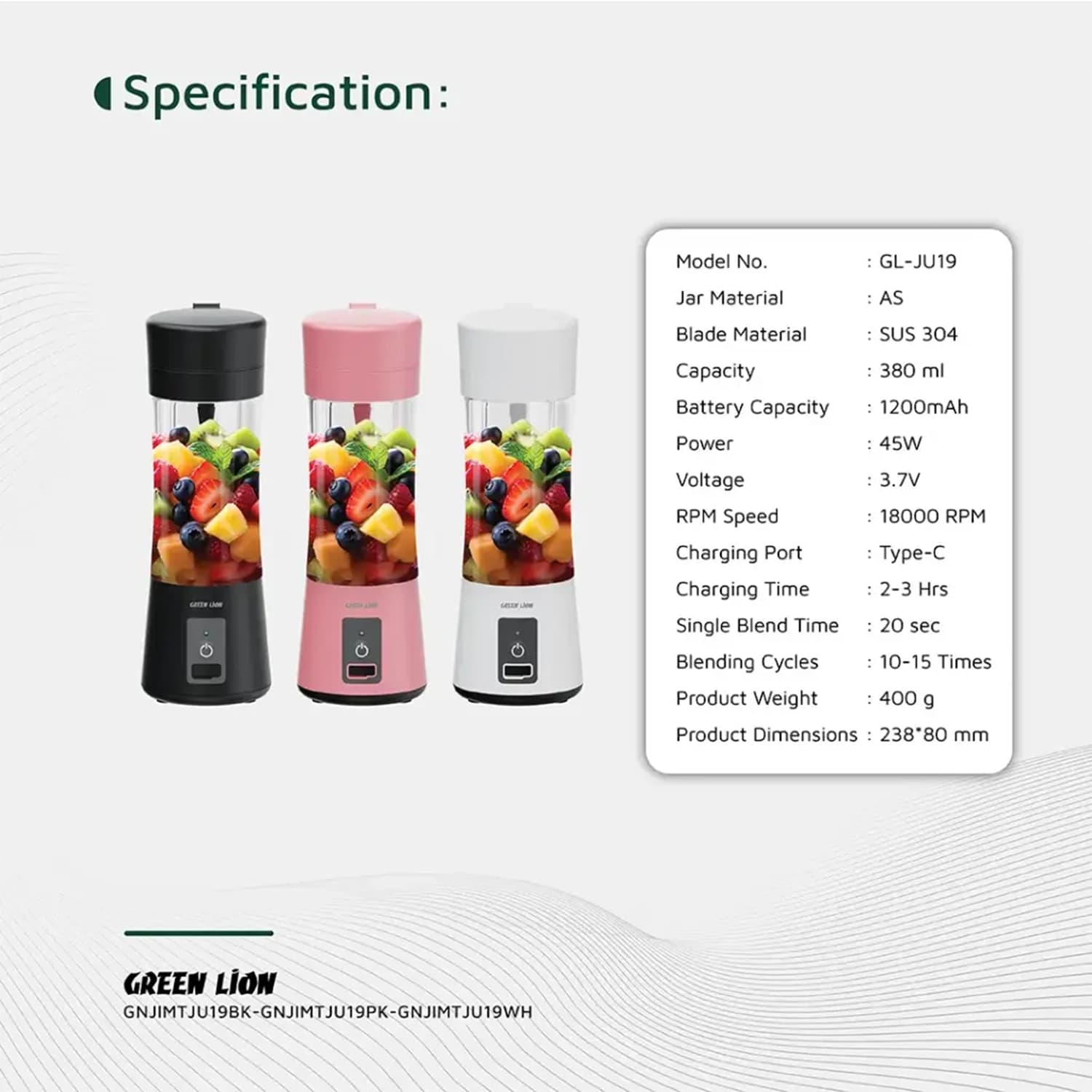 آبمیوه گیری گرین لاین Juice Mate 380ml — تصویر ۴