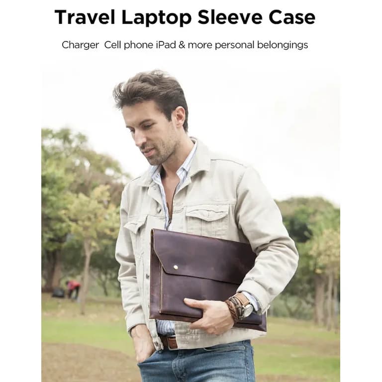 کیف تبلت چرم طبیعی مدل Tablet Bag 27 | سیلوا چرم — تصویر ۳