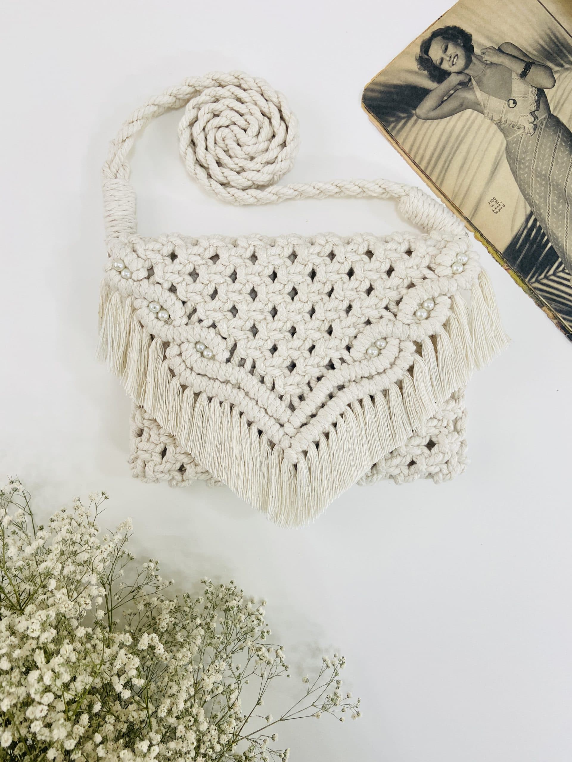 کیف مکرومه زنانه