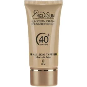 کرم ضدآفتاب کرم پودری انواع پوست SPF40 (بژ خیلی روشن) مدیسان شماره 0