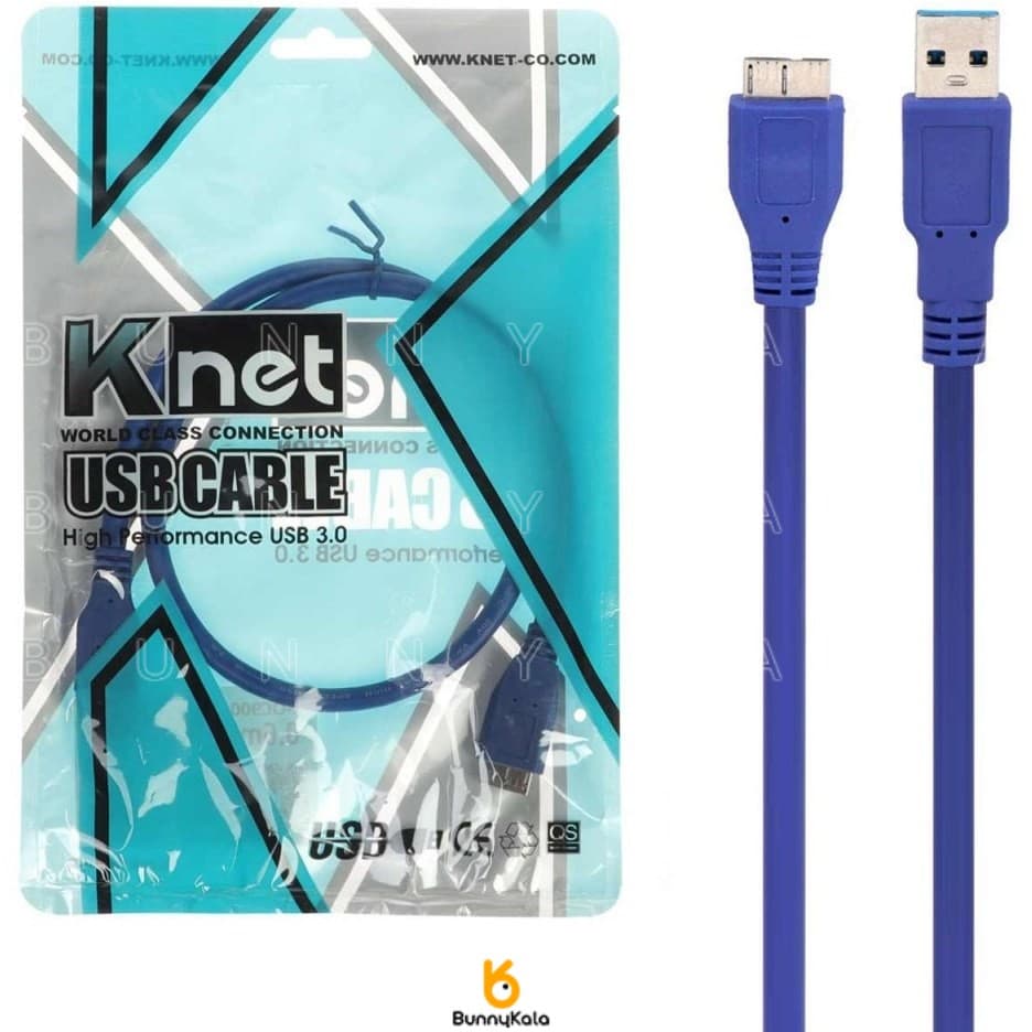 کابل هارد USB 3.0 به Micro USB-B کی نت مدل K-CUHD3006 طول 0.6 متر — تصویر ۴
