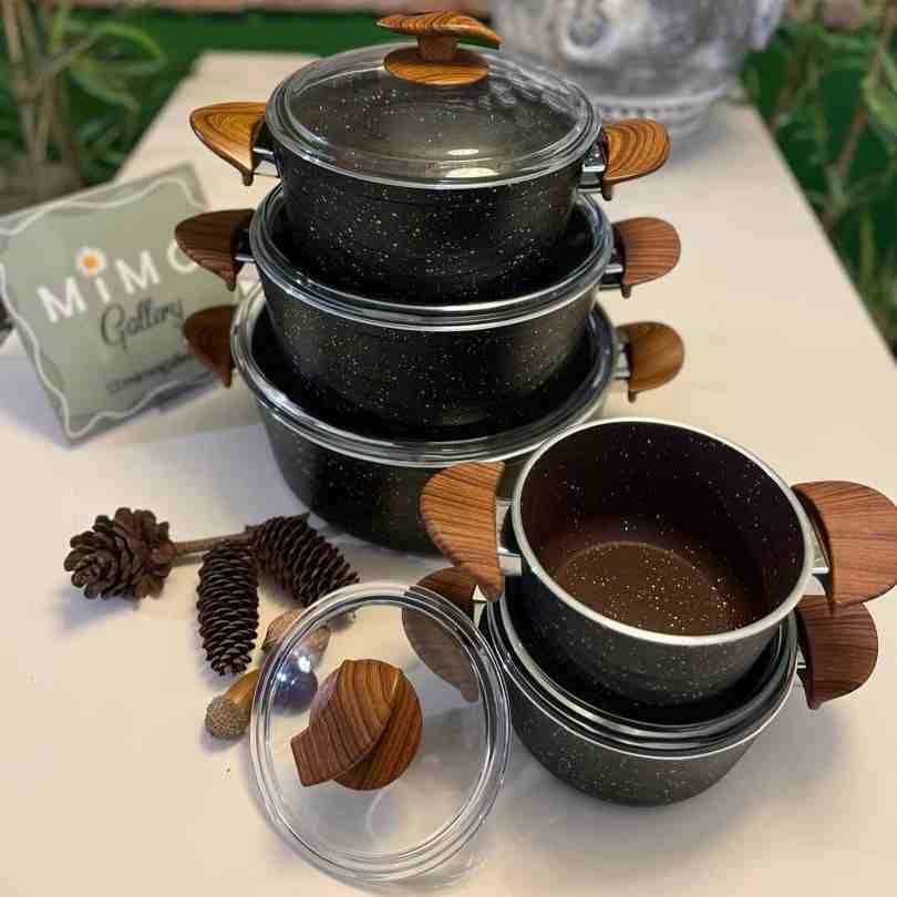 قابلمه چدن گرانیتی کاملا نچسب اویز مدل سوینگ در سایزهای مختلف — تصویر ۶