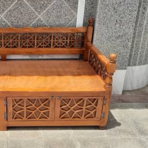 تخت سنتی چوبی تمام گره کمدی کشو دار.ارسال بصورت پس کرایه مبلمان فرنا مدل 1145243