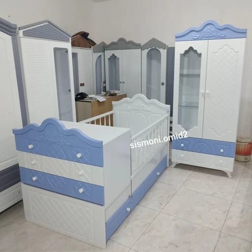 تخت و کمد نوزاد نوجوان دراور و بوفه کودک بچه ویترین سیسمونی تخت و کمد نوزاد تخت و کمد بچه تخت و کمد کودک نوجوان مبلمان فرنا مدل 1145166