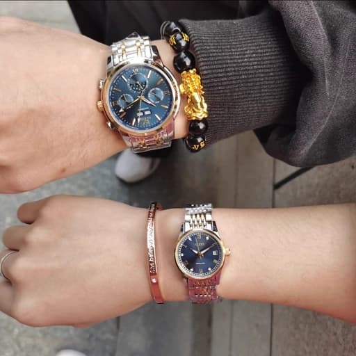 ست ساعت الوز Olevs اتوماتیک 6633 مردانه و 6602 زنانه — تصویر ۷