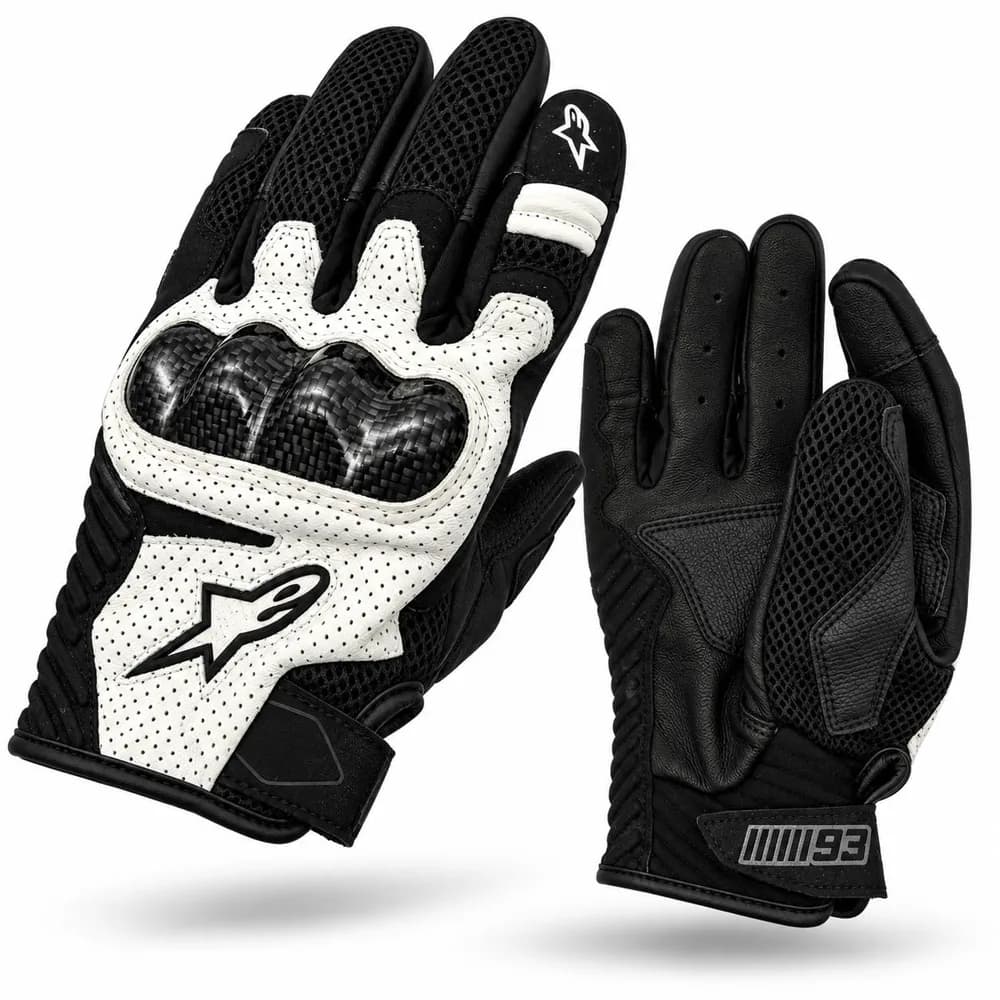 دستکش موتورسواری Alpinestars مدل ۴ سفید مشکی