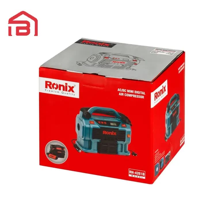 مینی کمپرسور سه کاره فندکی و برق شهری با کیف رونیکس مدل RH-4261B — تصویر ۳