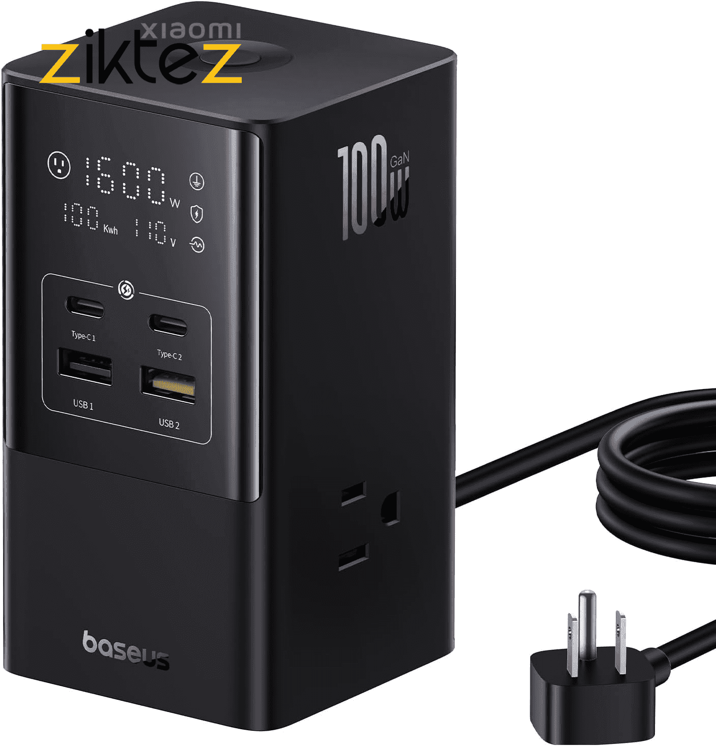 شارژر رومیزی و چند راهی برق بیسوس 100وات Baseus CCGAN100-S3ACJ Powercombo Tower GaN E0002360A113 (اورجینال با گارانتی) — تصویر ۸